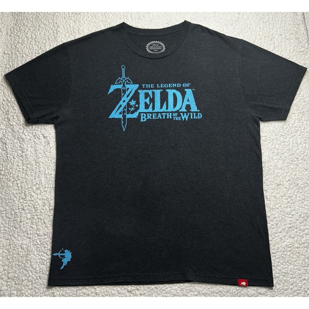 Nintendo The Legend of Zelda Breath of the Wild Graphic T-Shirt Gray Mens XL